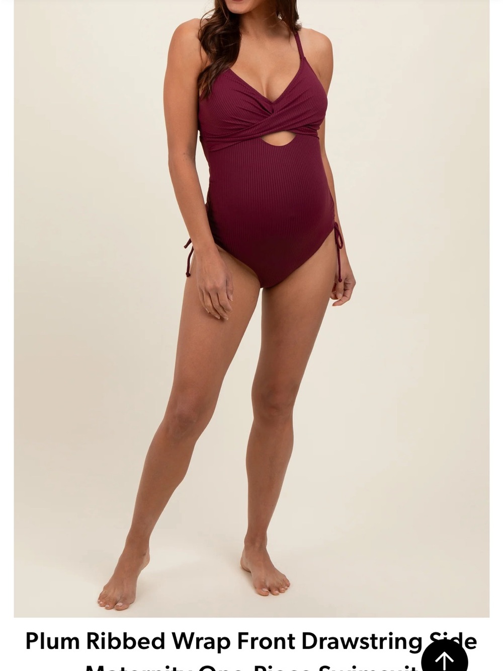 Pinkblush Maternity Plum Ribbed Wrap-Front One-Piece Swimsuit